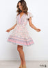 Vestido corto bohemio con cuello en V y estampado de primavera y verano Grace